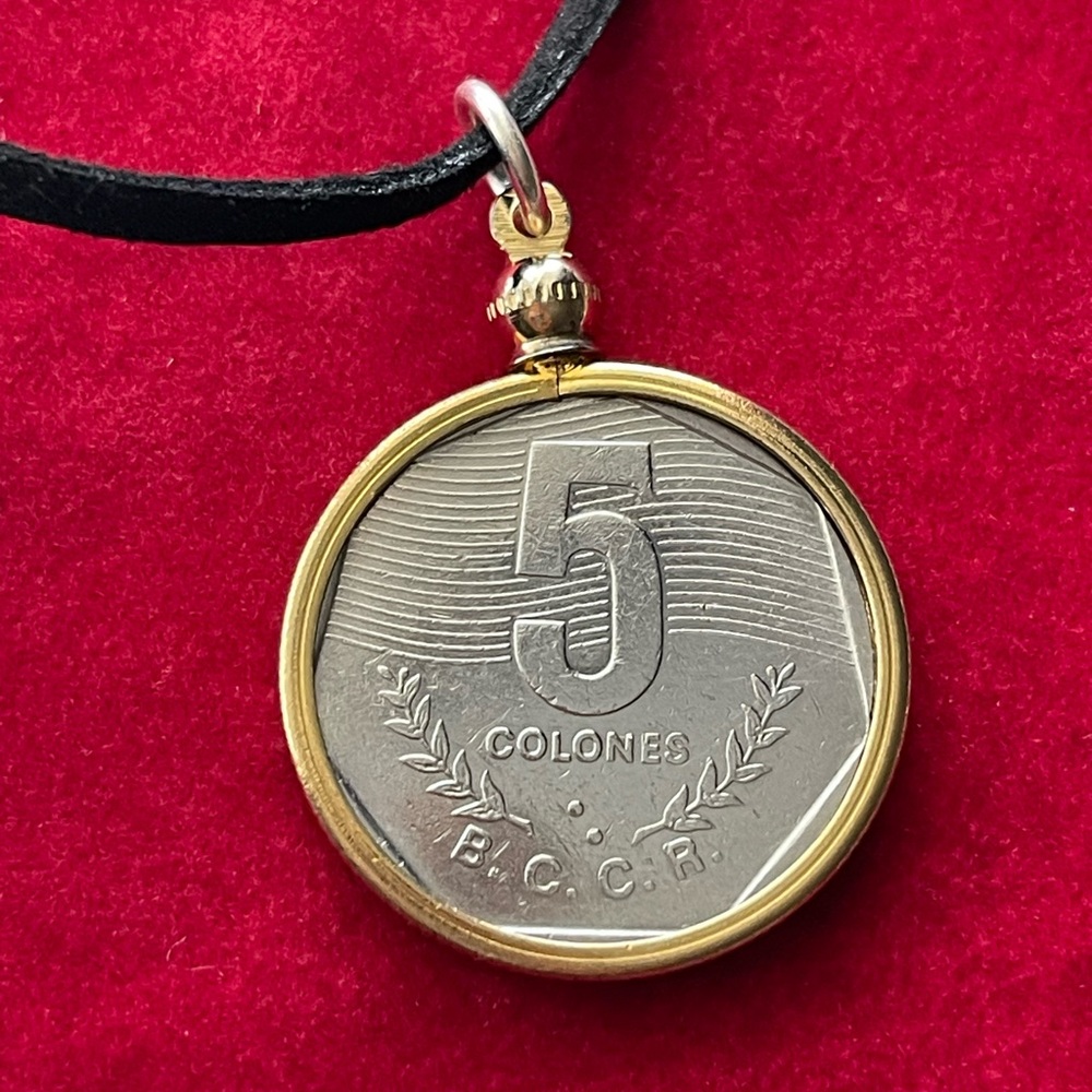 Costa Rica Coin Pendant Necklace